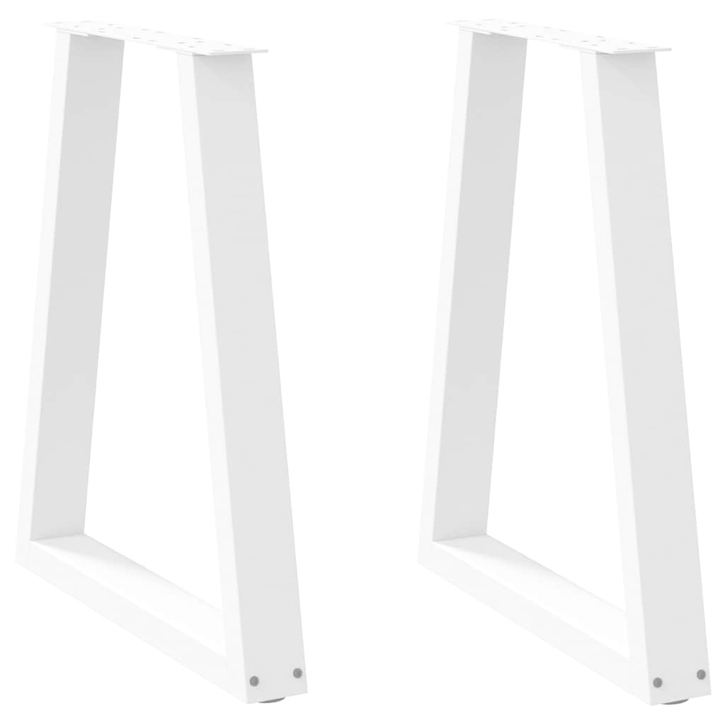 Noge za blagovaonski stol V-oblik 2 kom Bijele 60 x (72-73,3) cm Čelik