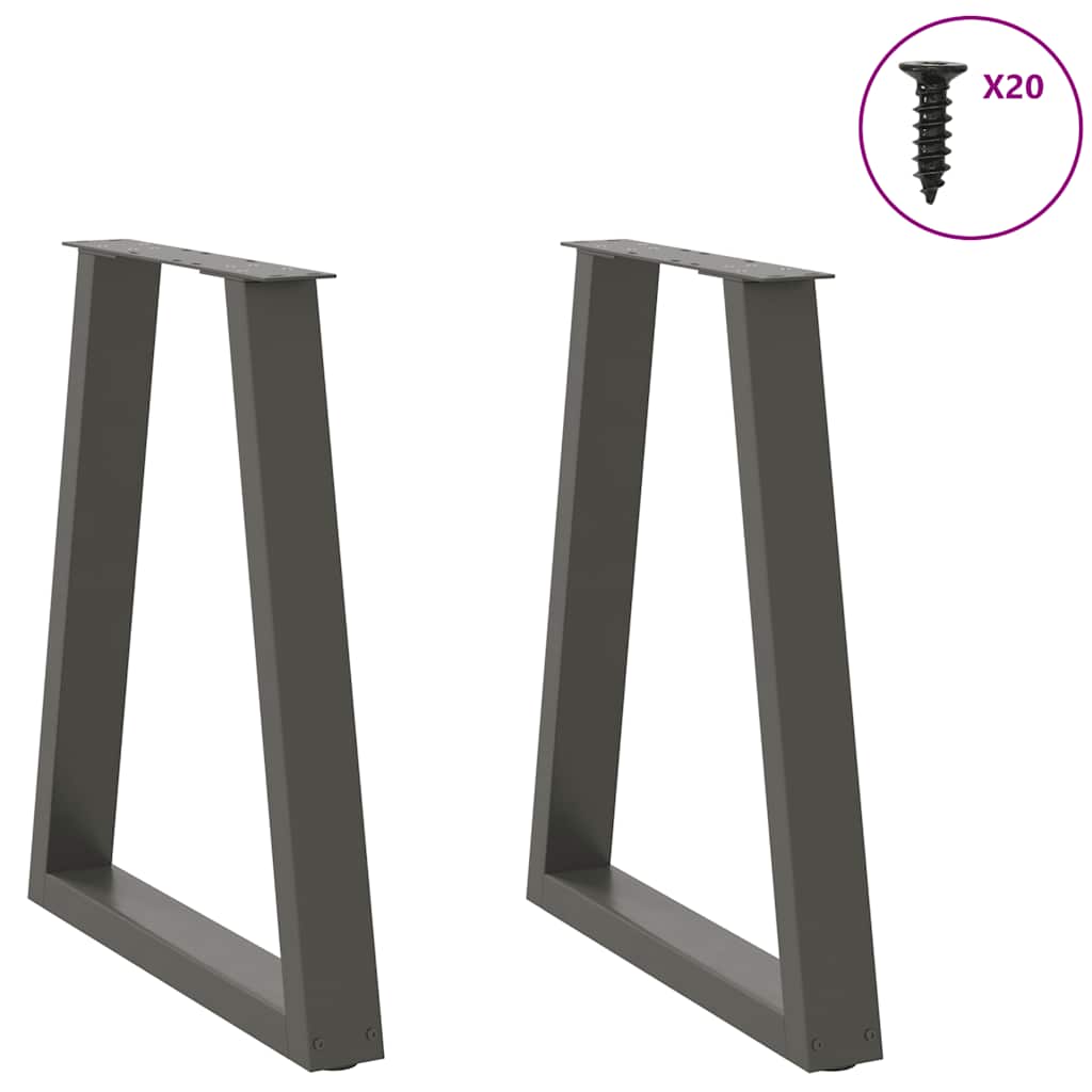 Noge za blagovaonski stol V-oblika 2 kom antracit 60 x (72-73,3) cm čelik