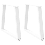 Noge za blagovaonski stol V-oblik 2 kom Bijele 80 x (72-73,3) cm Čelik