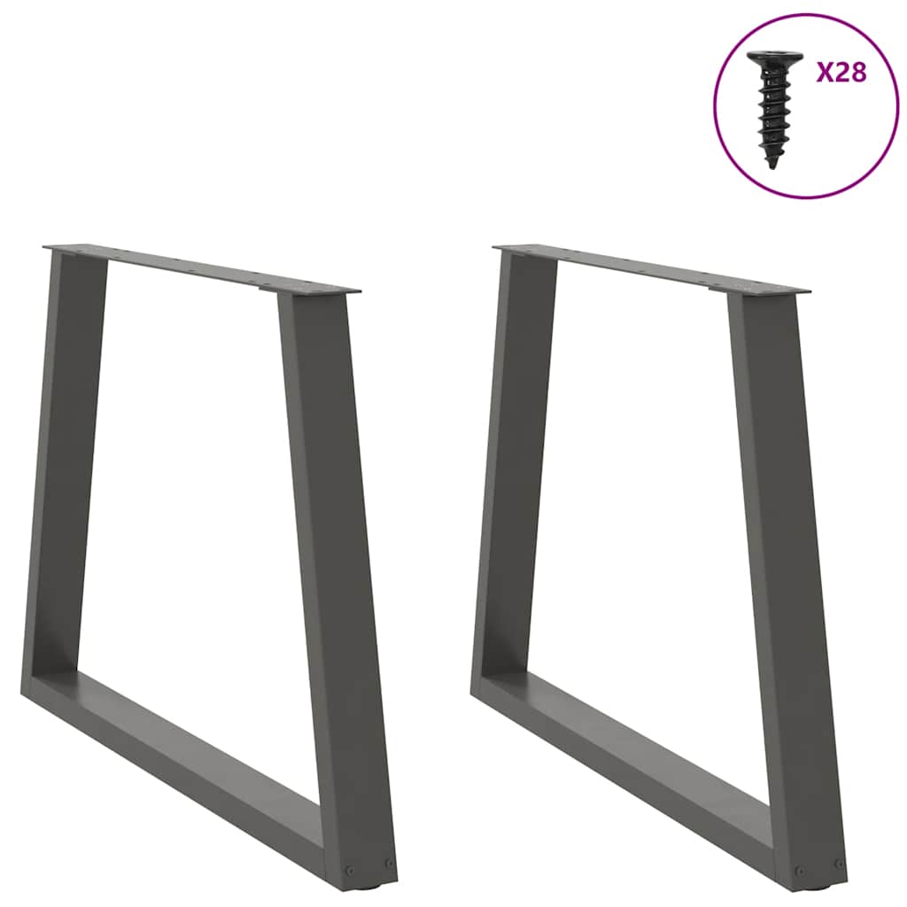 Noge za blagovaonski stol V-oblika 2 kom antracit 90 x (72-73,3) cm čelik