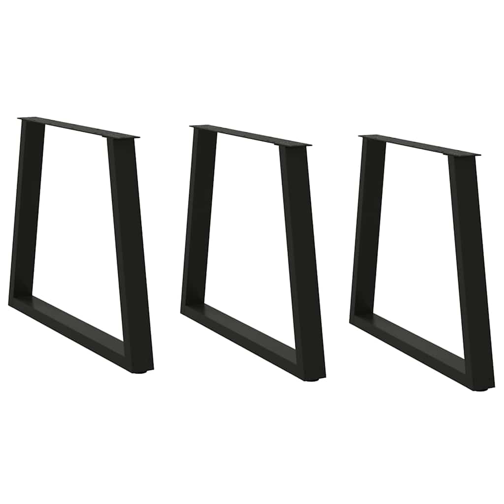 Noge za blagovaonski stol V-oblik 3 kom Crne 80 x (72-73,3) cm Čelik