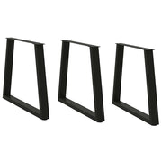 Noge za blagovaonski stol V-oblik 3 kom Crne 80 x (72-73,3) cm Čelik