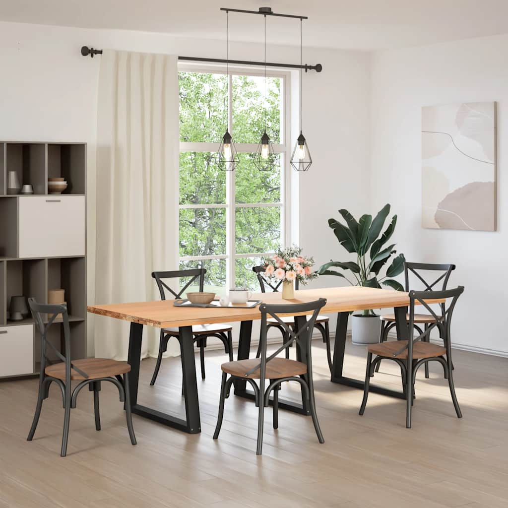Noge za blagovaonski stol V-oblik 3 kom Crne 80 x (72-73,3) cm Čelik