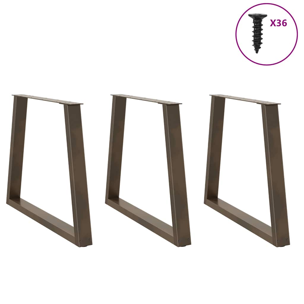 Noge za blagovaonski stol V-oblik 3 kom Prirodni čelik 80 x (72-73,3) cm Čelik