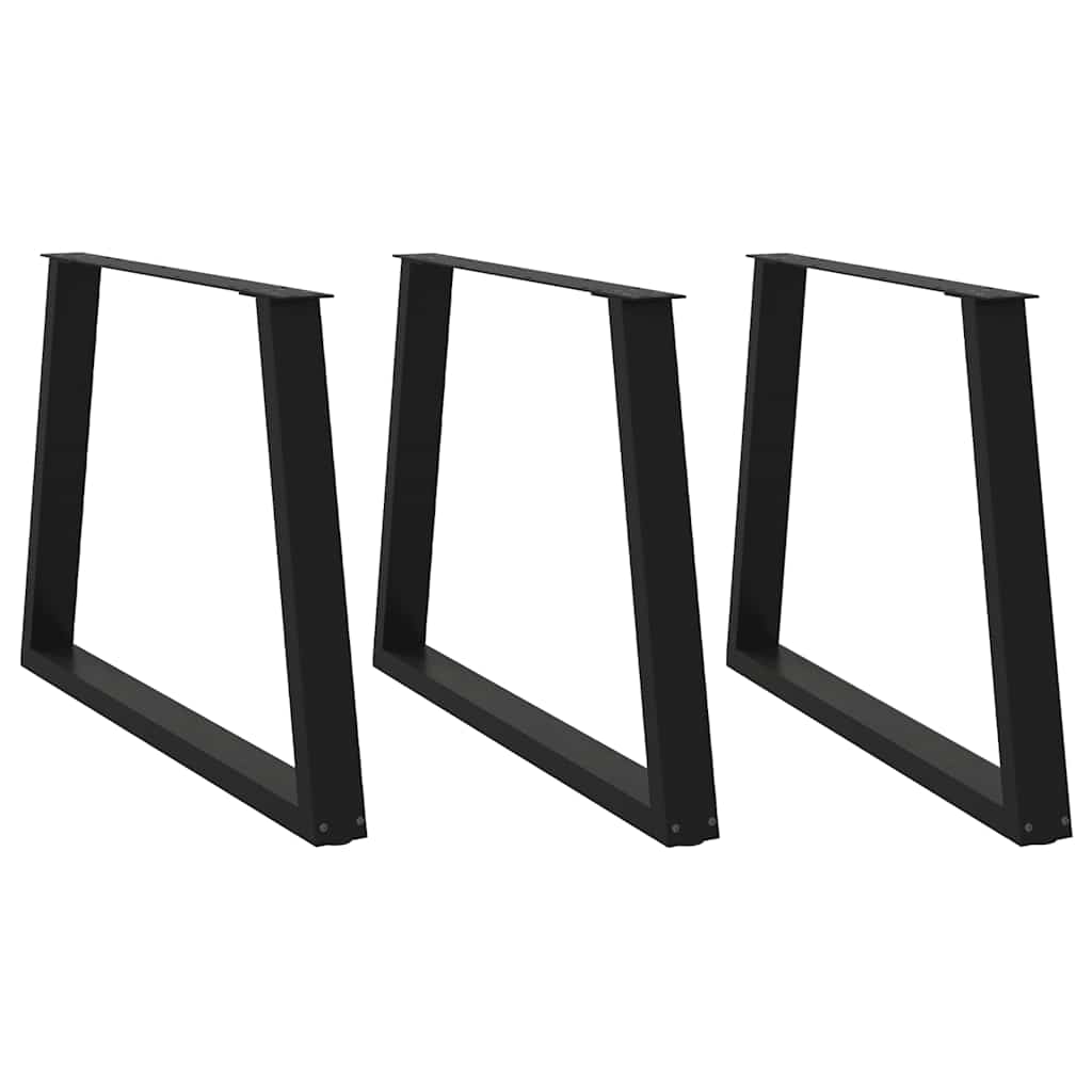 Noge za blagovaonski stol V-oblik 3 kom Crne 90 x (72-73,3) cm Čelik