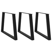 Noge za blagovaonski stol V-oblik 3 kom Crne 90 x (72-73,3) cm Čelik
