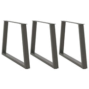Noge za blagovaonski stol V-oblika 3 kom antracit 90 x (72-73,3) cm čelik