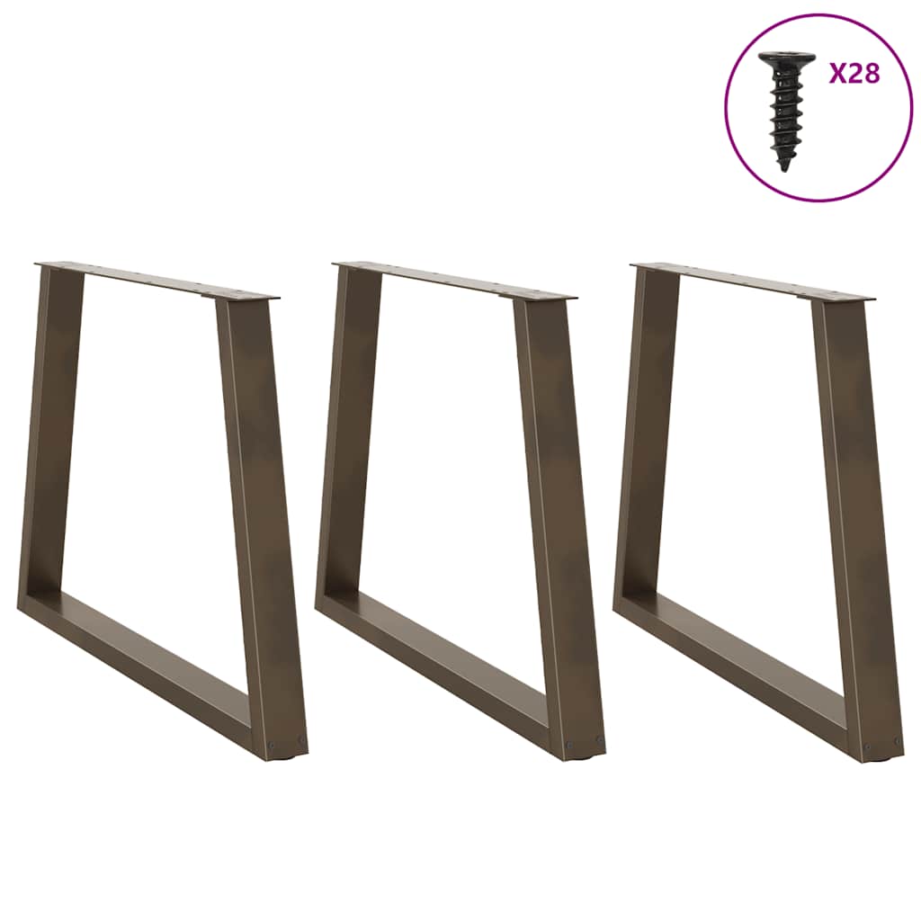 Noge za blagovaonski stol V-oblik 3 kom Prirodni čelik 90 x (72-73,3) cm Čelik