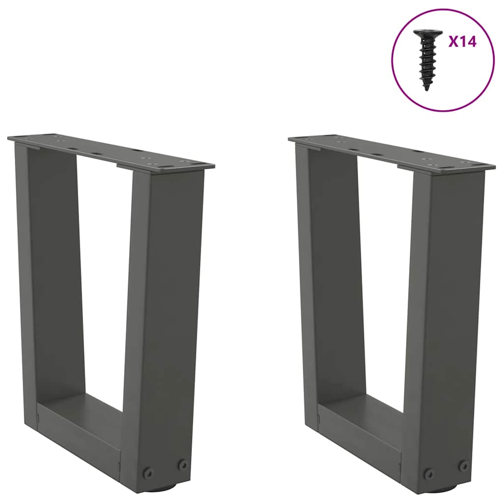 Noge za klub stolić V-oblika 2 kom antracit 30 x (30-31,3) cm čelik