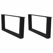 Noge za klub stolić V-oblika 2 kom Crne 70 x (30-31,3) cm Čelik