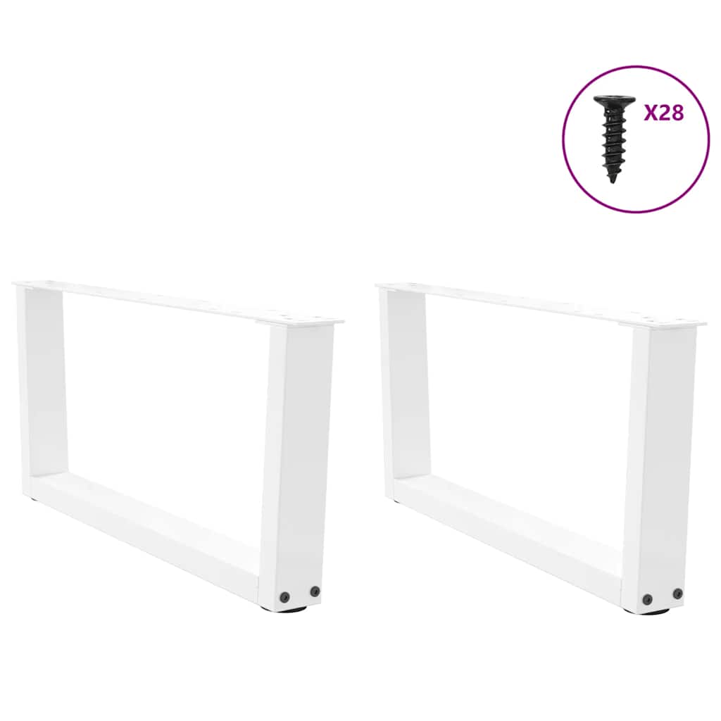Noge za klub stolić V-oblika 2 kom Bijele 70 x (30-31,3) cm Čelik