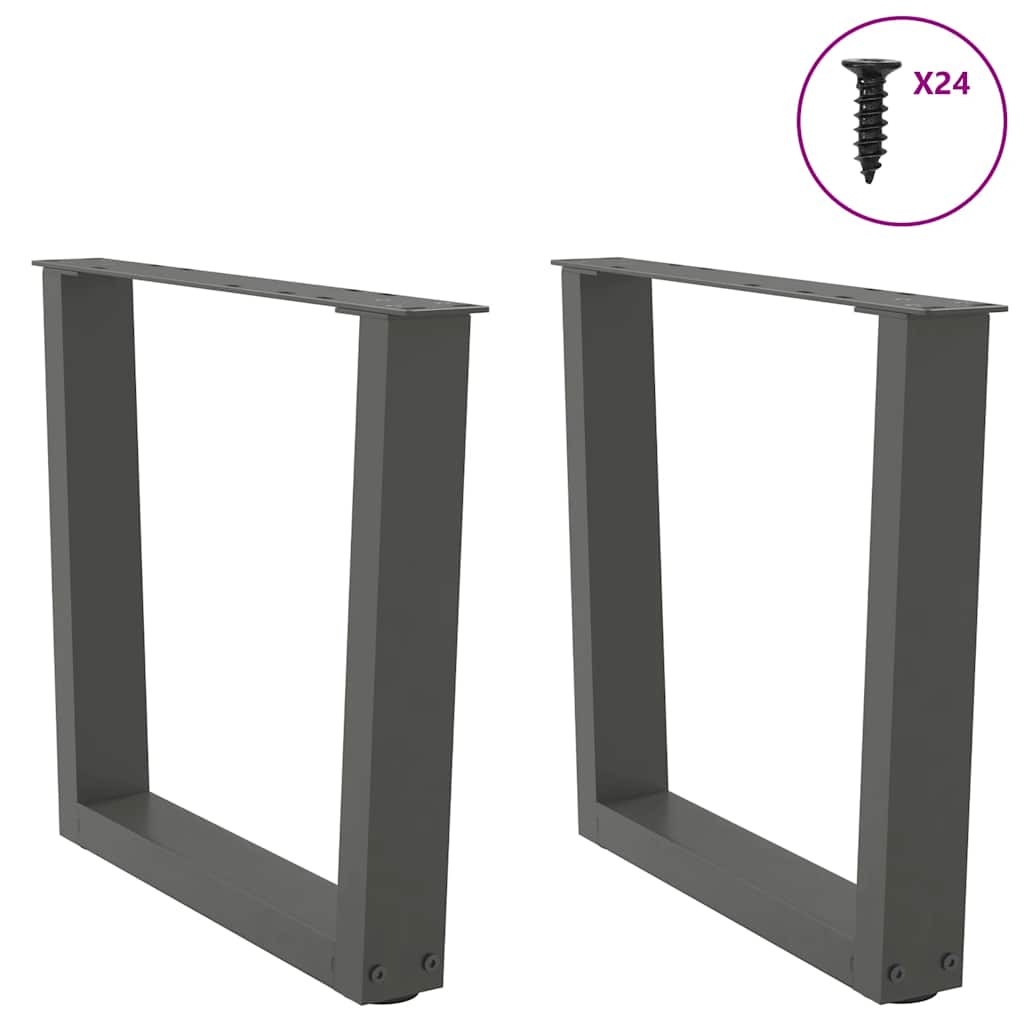 Noge za klub stolić V-oblika 2 kom antracit 60 x (42-43,3) cm čelik