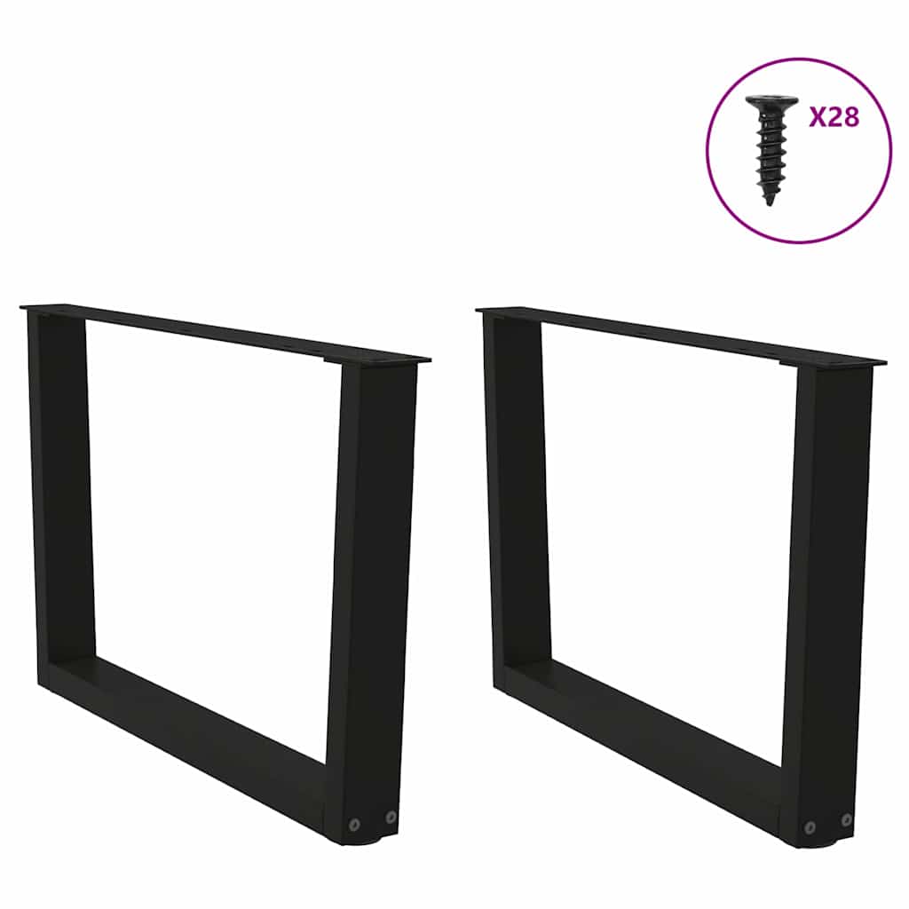 Noge za klub stolić V-oblika 2 kom Crne 70 x (42-43,3) cm Čelik