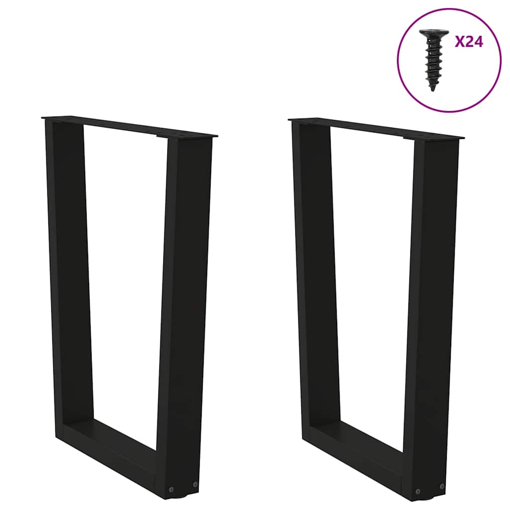 Noge za blagovaonski stol V-oblika 2 kom Crne 60 x (72-73,3) cm Čelik