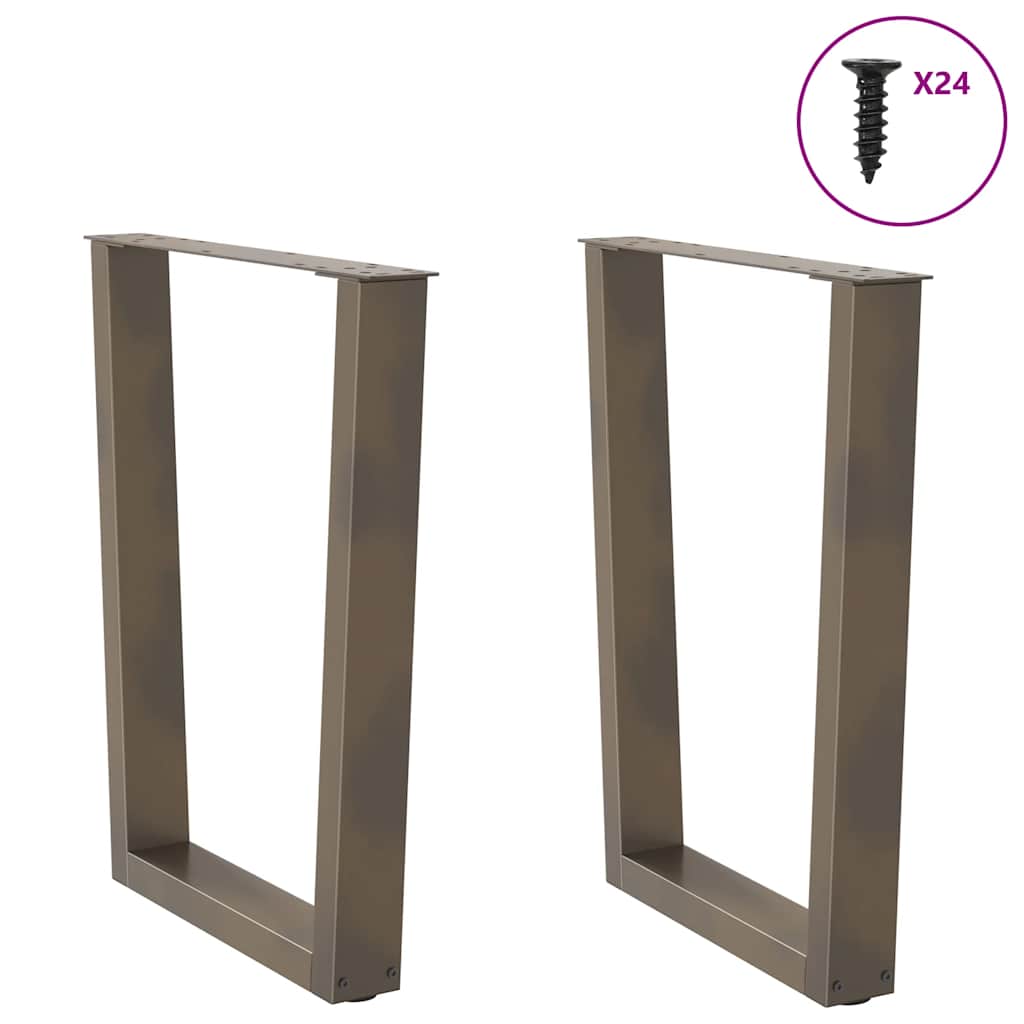 Noge za blagovaonski stol V-oblik 2 kom Prirodni čelik 60 x (72-73,3) cm Čelik