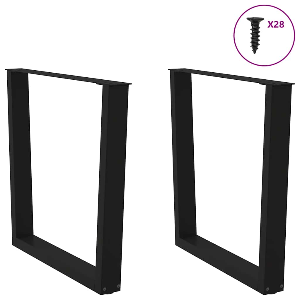 Noge za blagovaonski stol V-oblika 2 kom Crne 80 x (72-73,3) cm Čelik