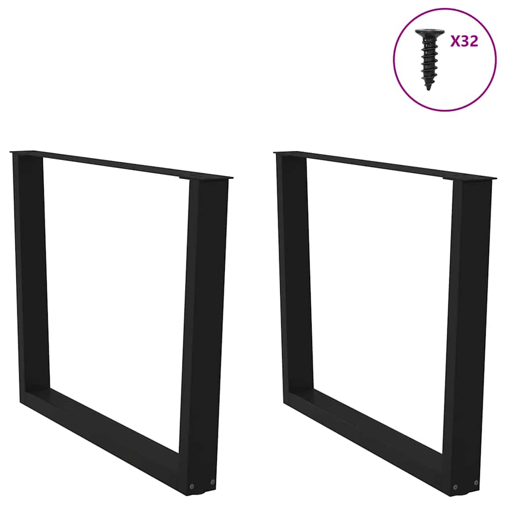Noge za blagovaonski stol V-oblika 2 kom Crne 100 x (72-73,3) cm Čelik