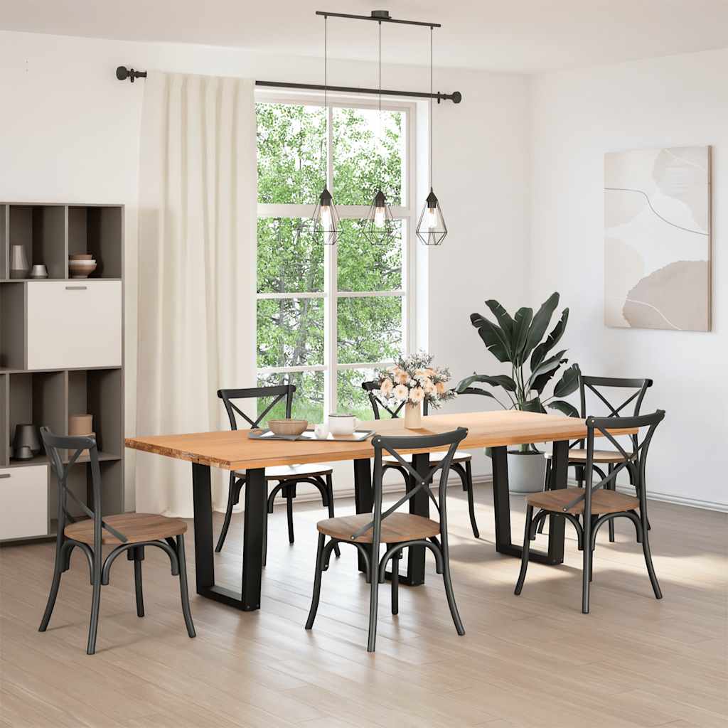 Noge za blagovaonski stol V-oblik 3 kom Crne 70 x (72-73,3) cm Čelik