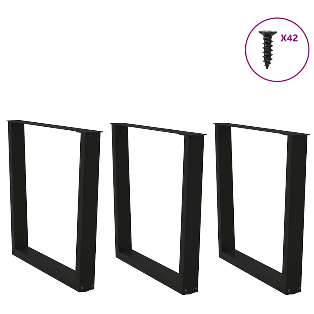 Noge za blagovaonski stol V-oblik 3 kom Crne 80 x (72-73,3) cm Čelik