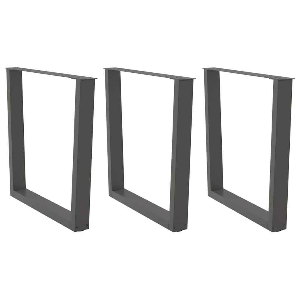 Noge za blagovaonski stol V-oblika 3 kom antracit 90 x (72-73,3) cm čelik