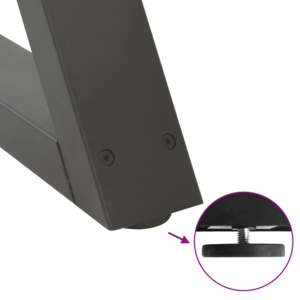 Noge za klub stolić 2 kom. antracit 40 x (30-31,3) cm čelik