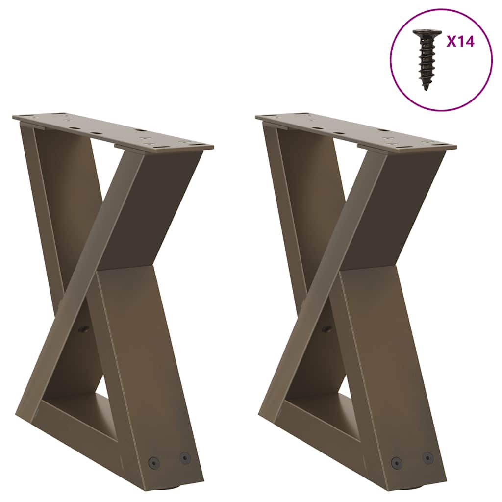 Noge za klub stolić 2 kom. Prirodni čelik 40 x (30-31,3) cm Čelik