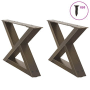 Noge za klub stolić 2 kom. Prirodni čelik 50 x (30-31,3) cm Čelik