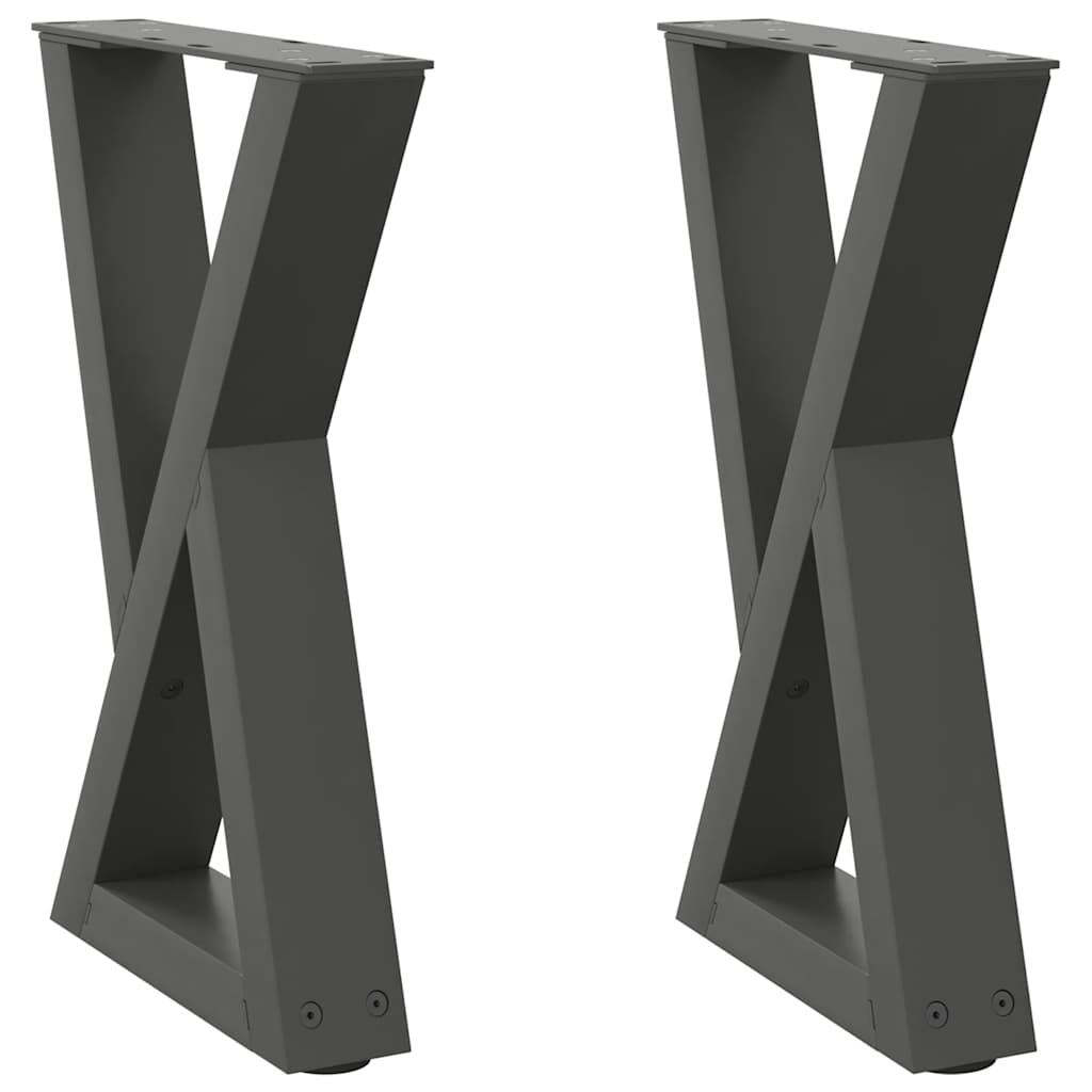 Noge za klub stolić 2 kom. antracit 28 x (42-43,3) cm čelik