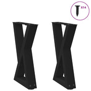 Noge za klub stolić 2 kom Crne 38 x (42-43,3) cm Čelične