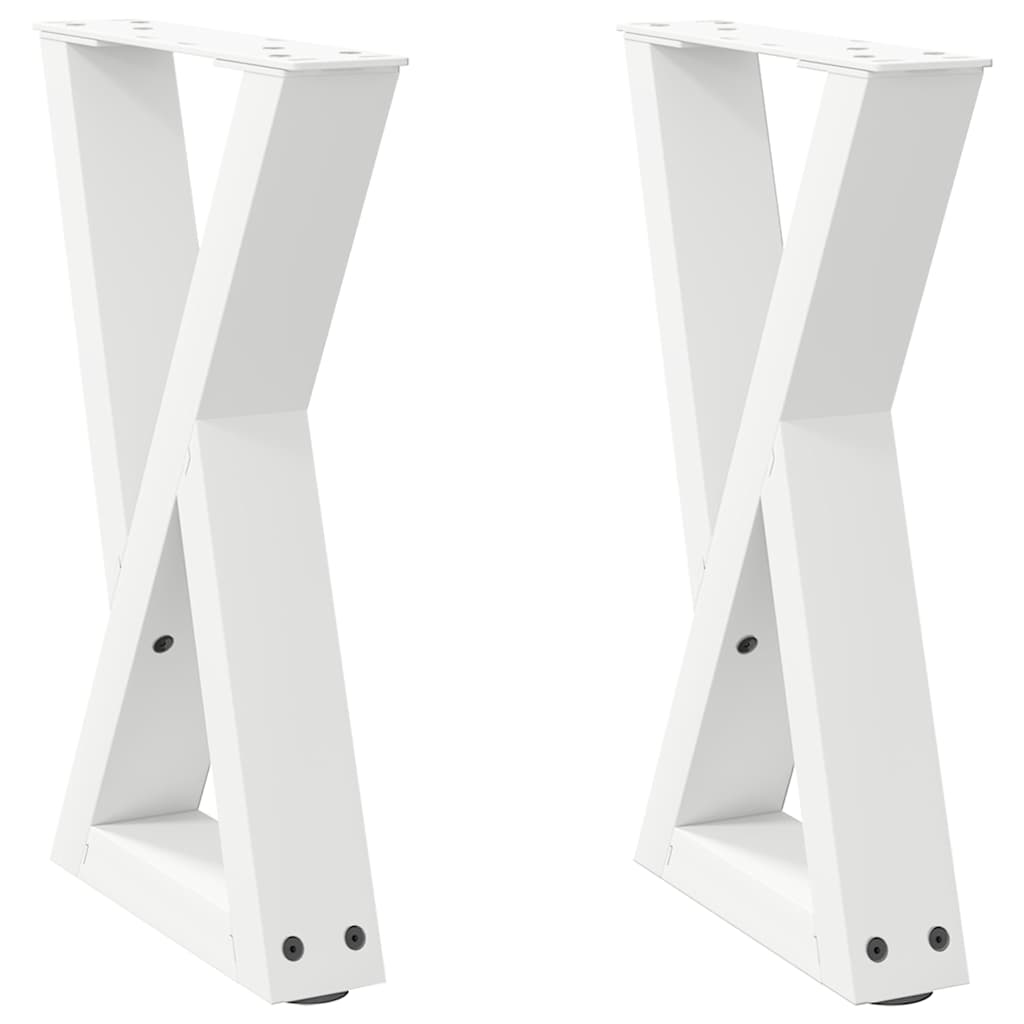 Noge za klub stolić 2 kom Bijele 38 x (42-43,3) cm Čelik
