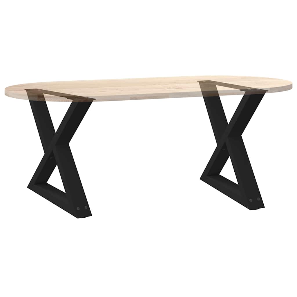 Noge za klub stolić 2 kom Crne 50 x (42-43,3) cm Čelične