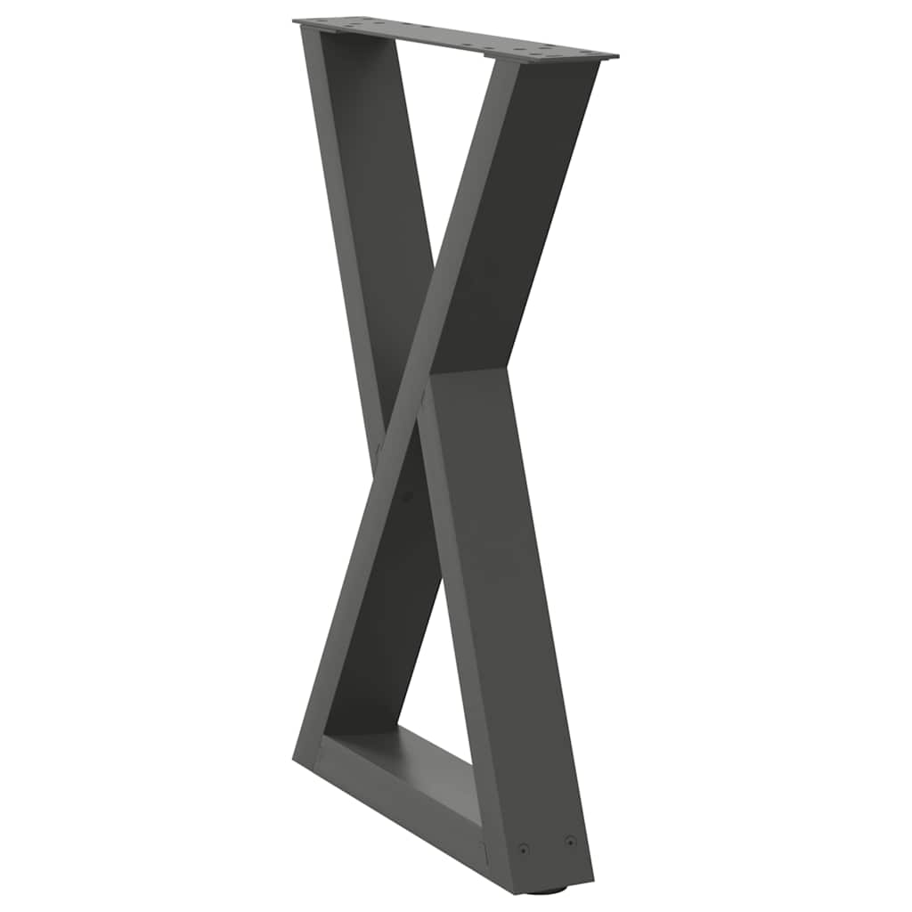 Noge za blagovaonski stol 2 kom. antracit 50 x (72-73,3) cm čelik