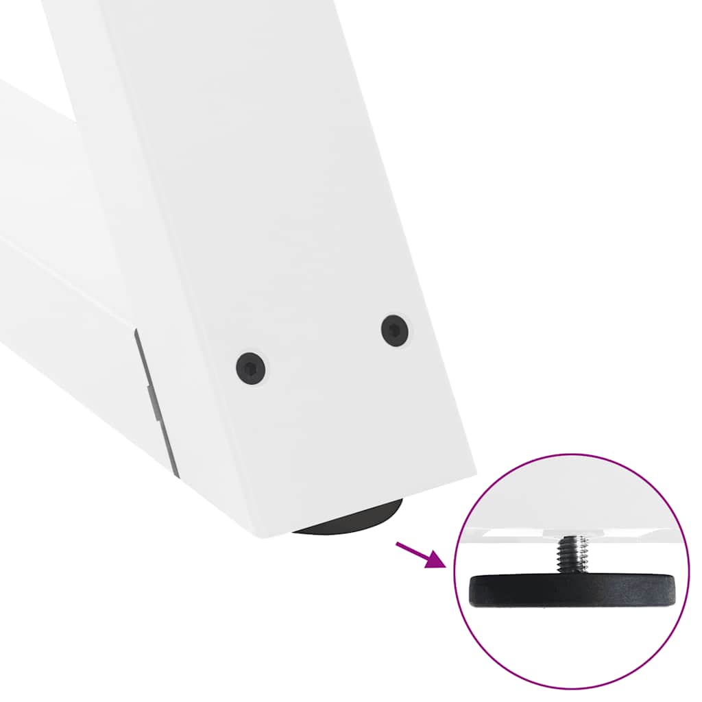 Noge za blagovaonski stol 2 kom Bijele 80 x (72-73,3) cm Čelik