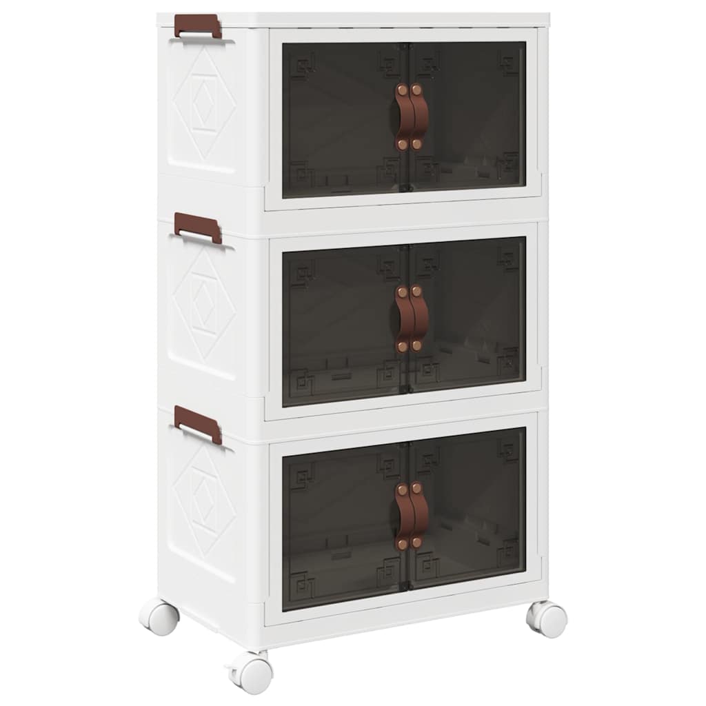 Složiva kutija za pohranu kotačima 3razine 28 L 48,5x29,5x86 cm