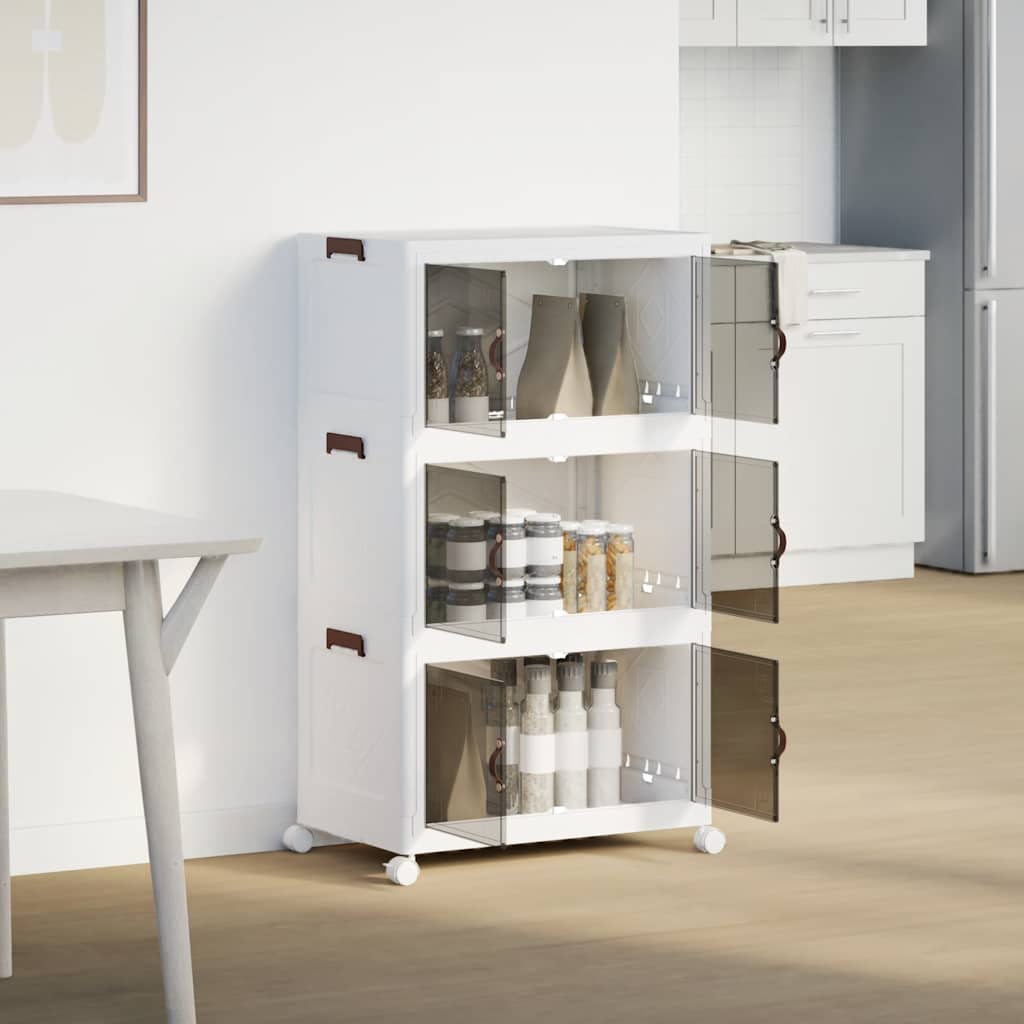 Složiva kutija za pohranu kotačima 3nivoa 75 L 64x39,5x110,5 cm