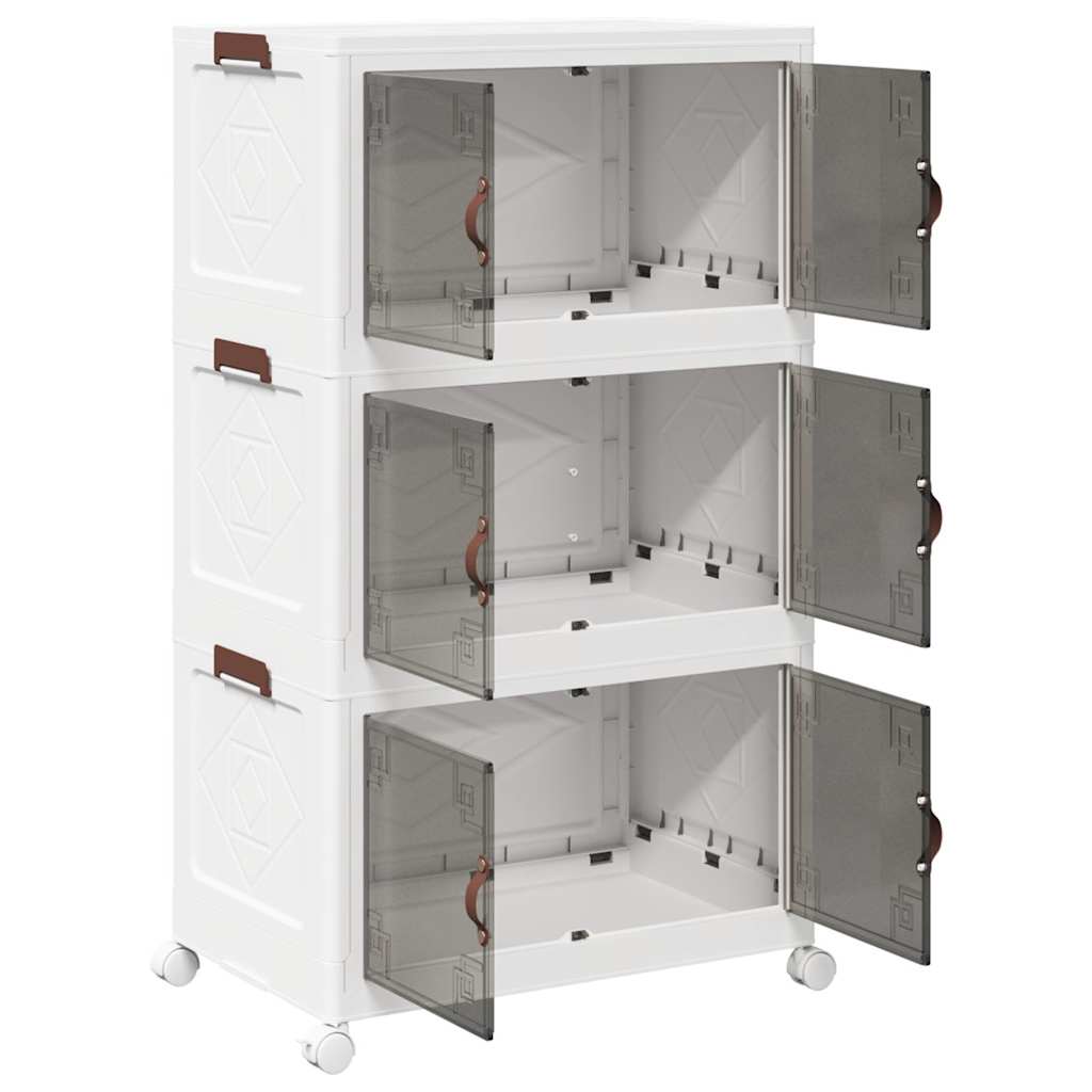 Složiva kutija za pohranu kotačima 3nivoa 75 L 64x39,5x110,5 cm