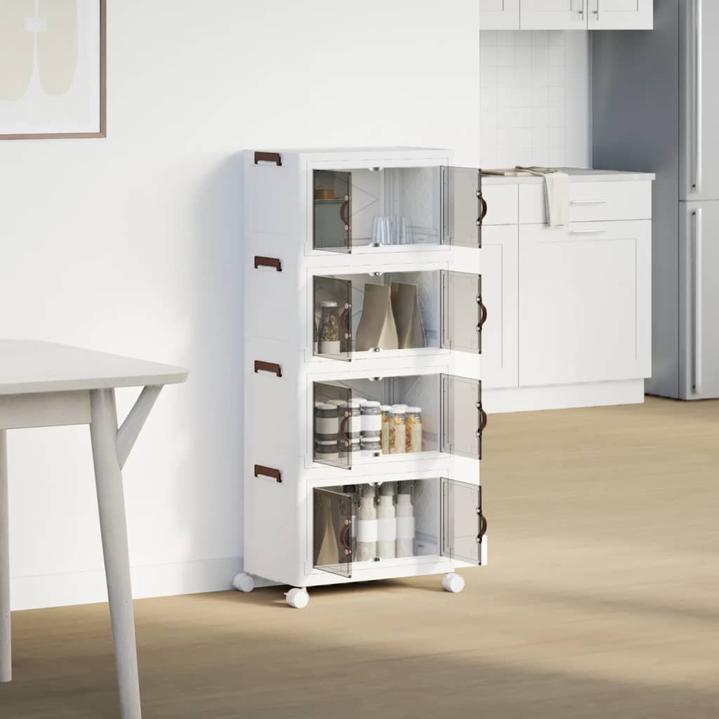 Složiva kutija za pohranu kotačima 4nivoa 28 L 48x29,5x112,5 cm