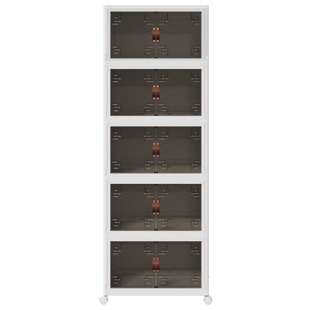 Složiva kutija za pohranu s kotačima 5nivoa 75 L 64x40x179 cm