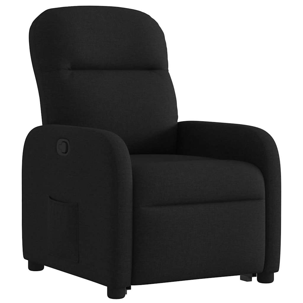 Naslonjač na podizanje od tkanine crni