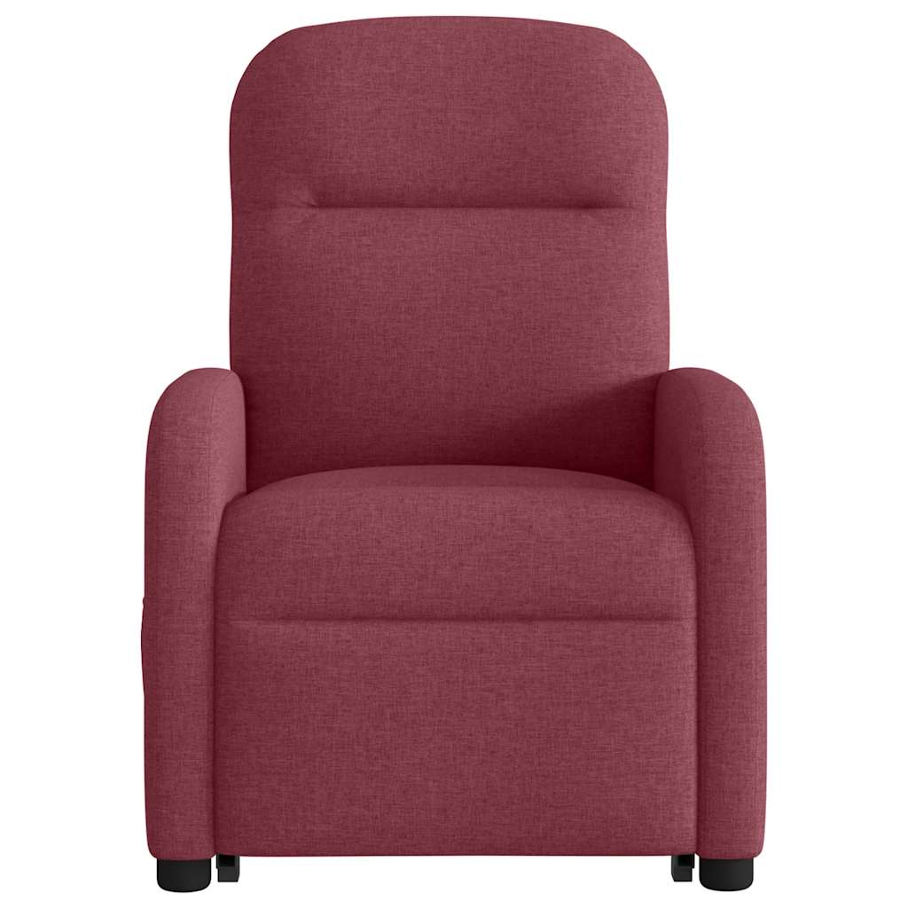 Naslonjač na podizanje od tkanine crvena boja vina