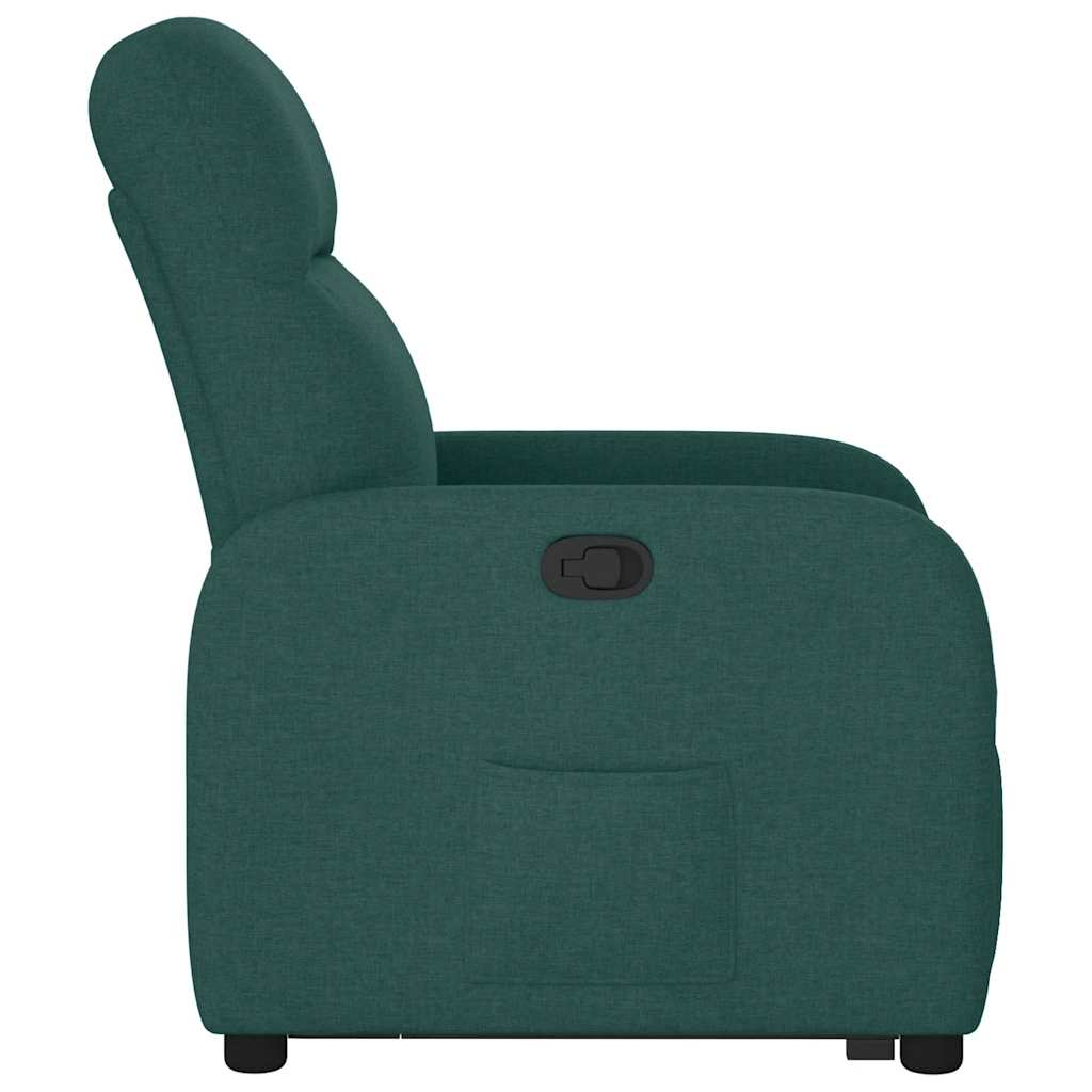 Naslonjač na podizanje od tkanine tamnozeleni