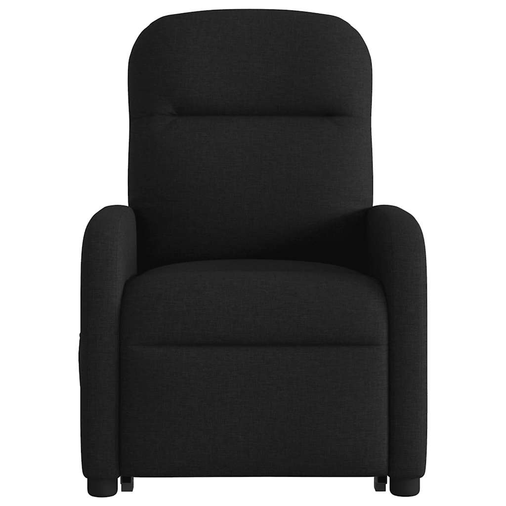 Električni naslonjač na podizanje od tkanine crni