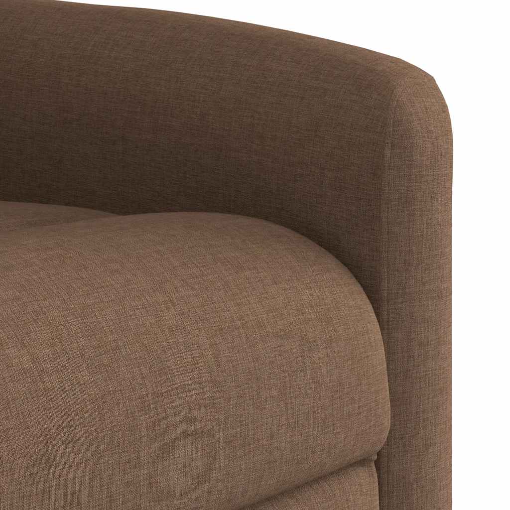 Električni naslonjač od tkanine smeđi