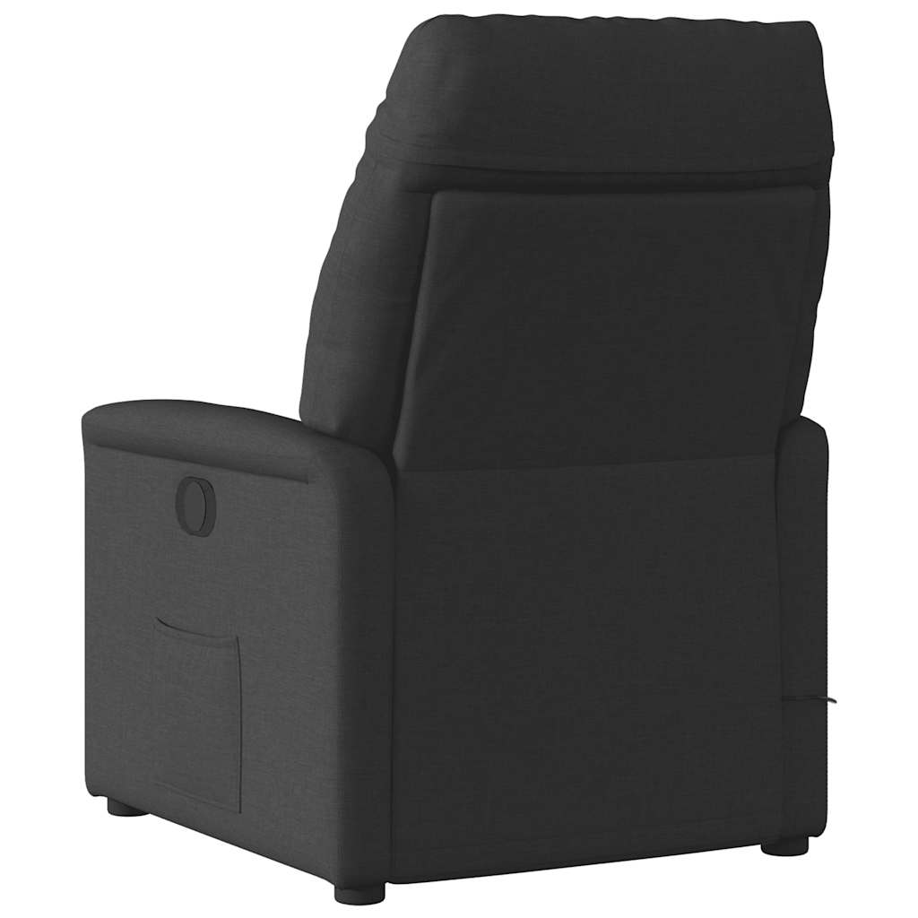 Električni masažni naslonjač od tkanine crni