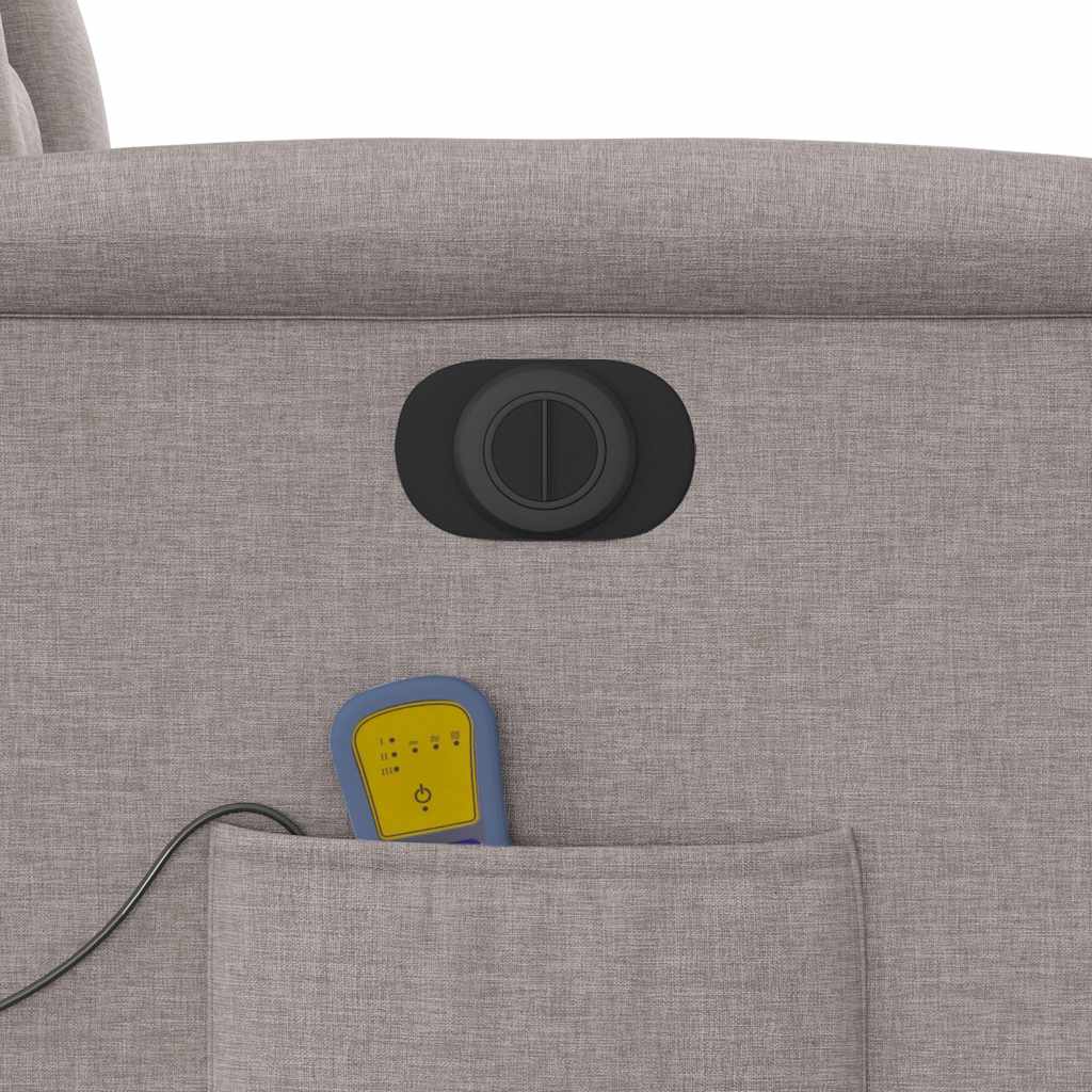 Električni masažni naslonjač od tkanine smeđesivi