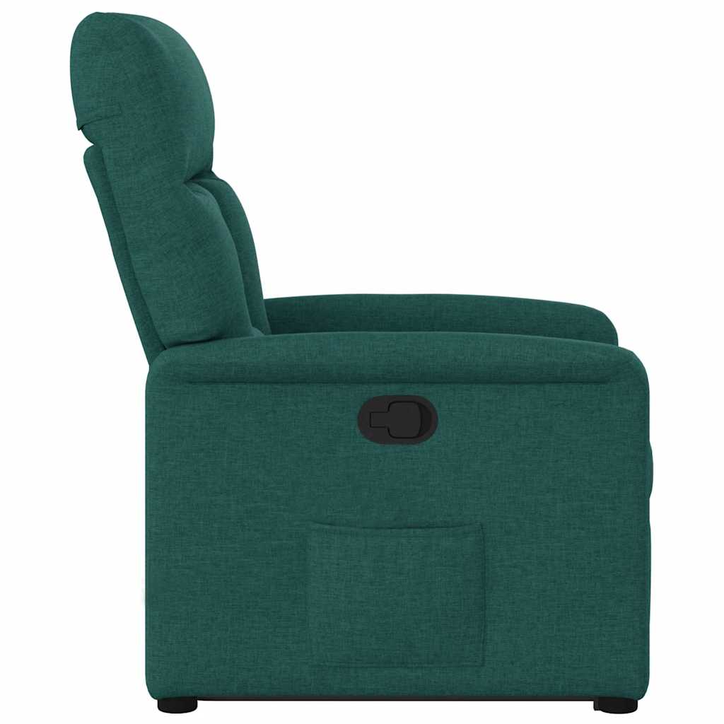 Naslonjač na podizanje od tkanine tamnozeleni