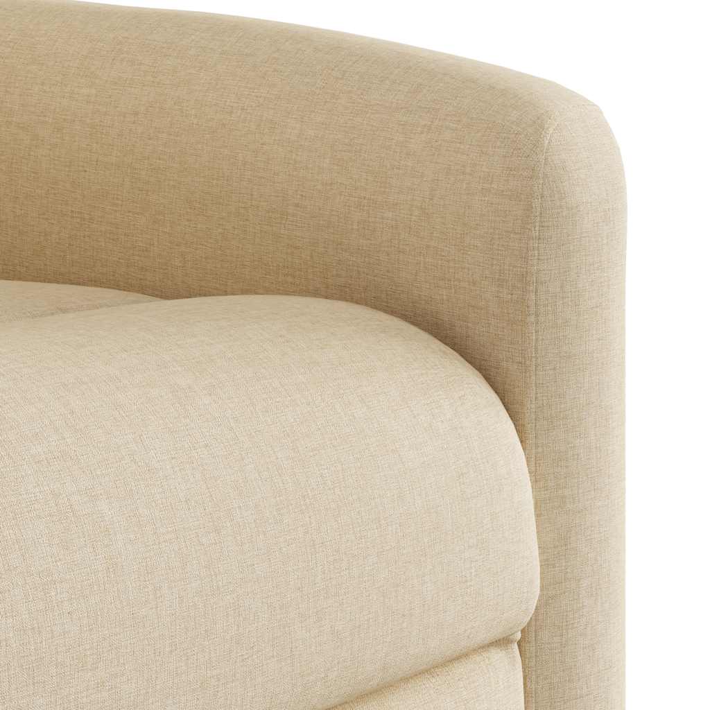 Masažni naslonjač na podizanje od tkanine krem