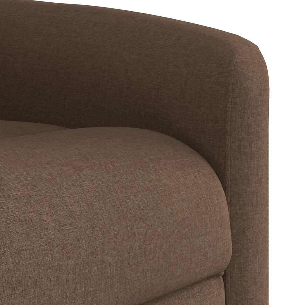Električni masažni naslonjač na podizanje od tkanine smeđi