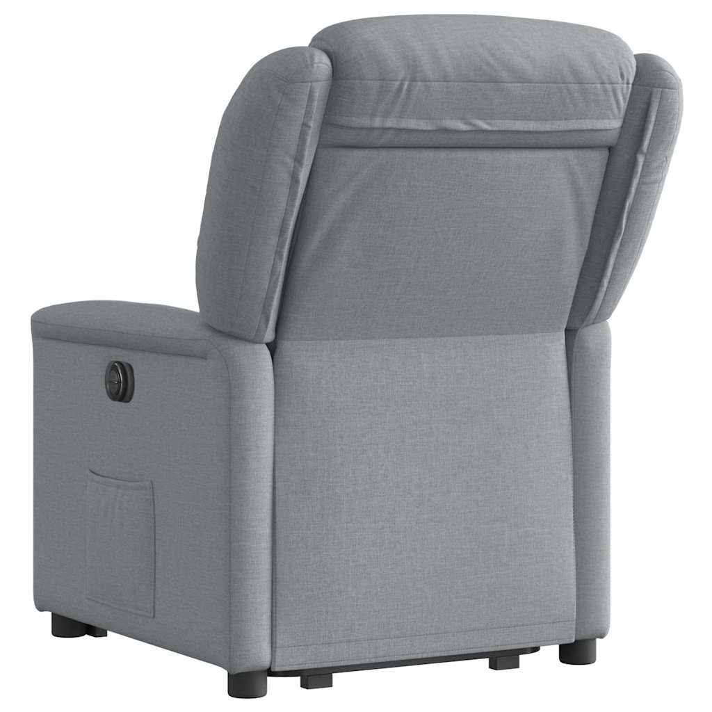 Naslonjač na podizanje od tkanine svjetlosivi