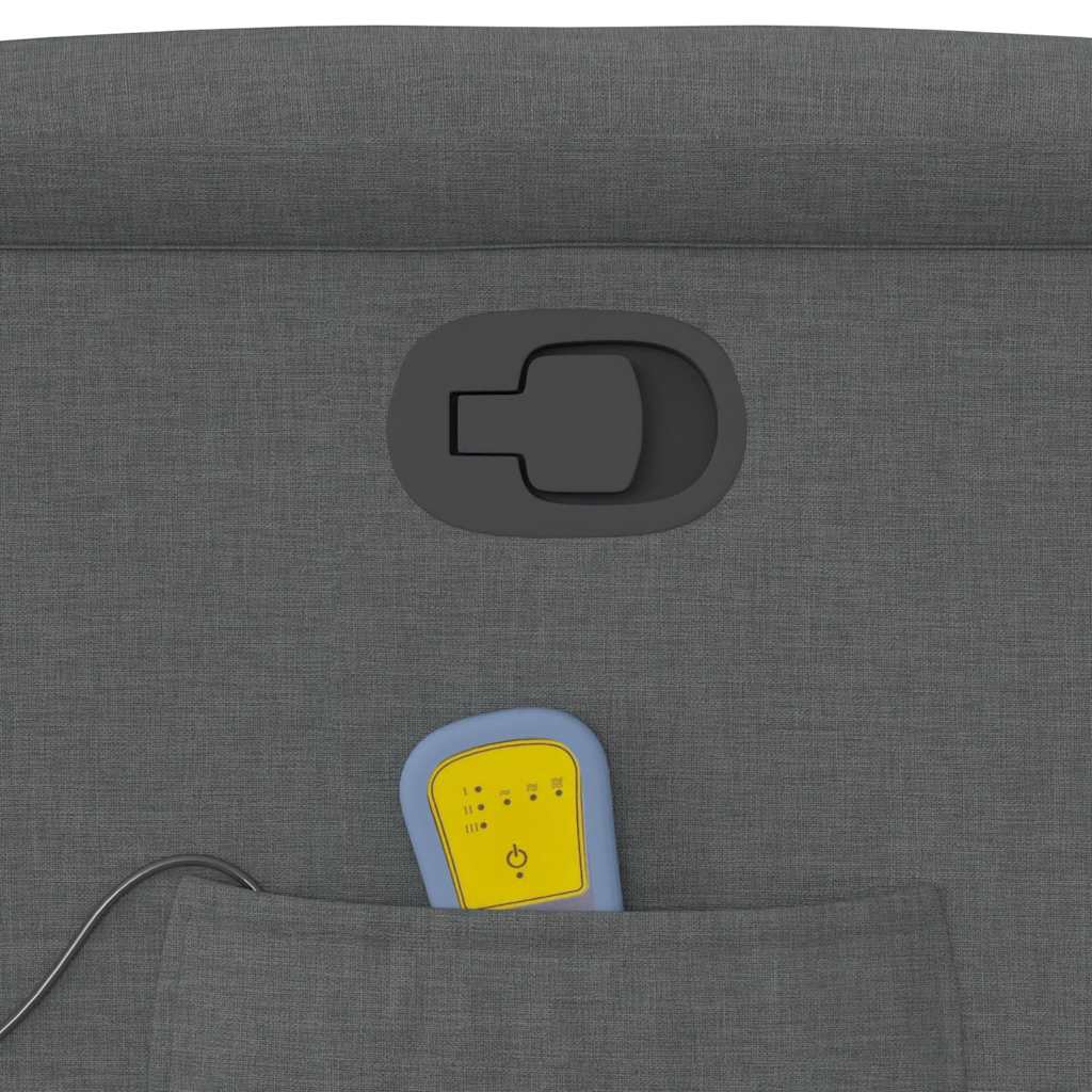 Masažni naslonjač na podizanje od tkanine tamnosivi